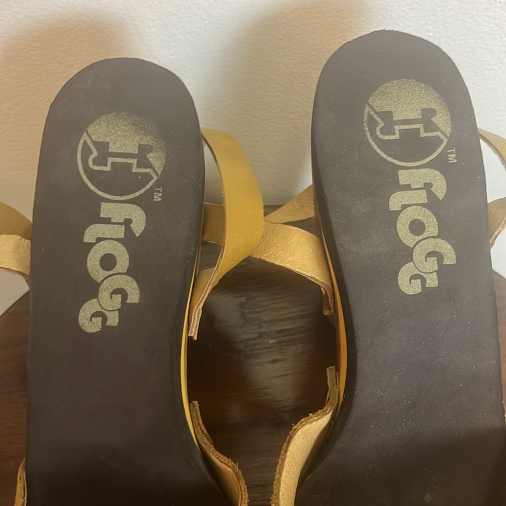 Flogg brand Tan Suede Clogs With Wrap Around Ankle Strap with buckle. - Picture 6 of 10